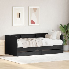 Cama de día con cajones gris concreto 90x200 cm madera de ingeniería de , Camas y somieres - Ref: Foro24-3345120, Precio: 210...