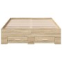 Estructura de cama roble Sonoma 140x200 cm madera contrachapada de , Camas y somieres - Ref: Foro24-3345121, Precio: 218,95 €...