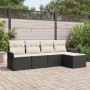Juego de Sofá de Jardín de 5 Piezas con Cojines Negro Polirratán de , Sofás de exterior - Ref: Foro24-3345317, Precio: 305,39...