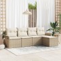 Juego de sofá de jardín de 5 piezas con cojines beige de poliratán | Foro24.es | Tu tienda online para hogar, jardín y más Foro24.es