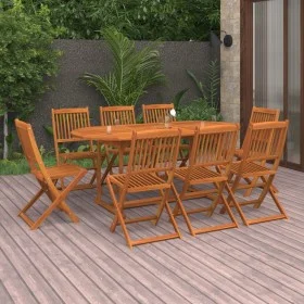 Set de comedor de jardín 9 piezas madera maciza de acacia de vidaXL, Conjuntos de jardín - Ref: Foro24-3086973, Precio: 541,8...