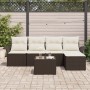 Conjunto de Sofá de Jardín de 5 Piezas con Cojines Gris Poliratán | Foro24.es | Tu tienda online para hogar, jardín y más Foro24.es