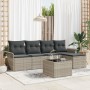 Conjunto de sofá de jardín de 6 piezas con cojines gris polirratán | Foro24.es | Tu tienda online para hogar, jardín y más Foro24.es