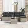 Conjunto de sofá de jardín de 6 piezas con cojines gris polirratán | Foro24.es | Tu tienda online para hogar, jardín y más Foro24.es