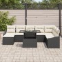 Conjunto de Sofá de Jardín de 9 Piezas con Cojines de Ratán Sintético Negro | Foro24.es | Tu tienda online para hogar, jardín y más Foro24.es