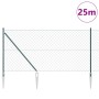 Cerca de Eslabones de Cadena con 13 Postes de Pica 1.2x25 m de Acero Galvanizado de , Paneles de vallas - Ref: Foro24-3351170...