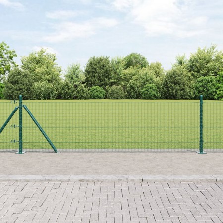 Juego de Postes de Cerca Set de 2 Verde Metal 10 x 0.5 m de , Paneles de vallas - Ref: Foro24-3352389, Precio: 61,81 €, Descu...