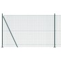 Cerca de alambre soldado con 7 postes flangeados Verde 1.5x10 m de acero de , Paneles de vallas - Ref: Foro24-3352412, Precio...