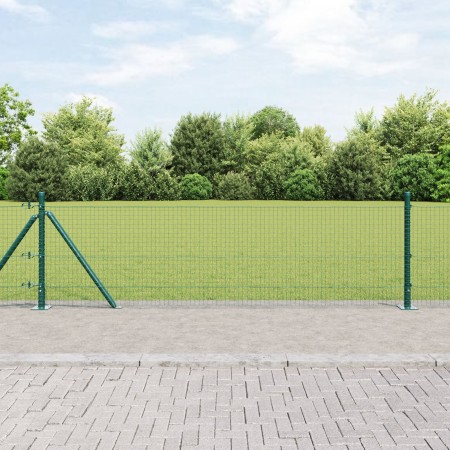 Cerca de Alambre Soldado con 13 Postes Flanged Verde 0.4x25 m Acero | Foro24.es | Tu tienda online para hogar, jardín y más Foro24.es