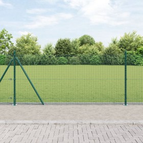 Juego de Poste de Cerca Set de 2 Verde Acero, PVC 25 x 1 m de , Paneles de vallas - Ref: Foro24-3352435, Precio: 151,15 €, De...
