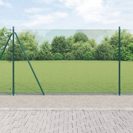 Cerca de Alambre Soldado con 13 Postes Flangados Verde 1.4x25 m de Acero | Foro24.es | Tu tienda online para hogar, jardín y más Foro24.es