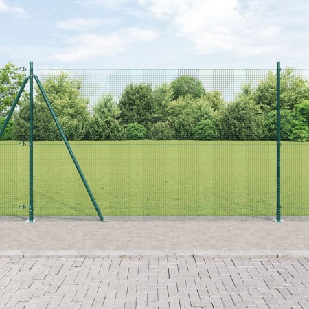 Cerca de Alambre Soldado con 13 Postes Flangados Verde 1.4x25 m de Acero | Foro24.es | Tu tienda online para hogar, jardín y más Foro24.es