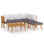 Muebles de jardín 6 piezas con cojines madera maciza de acacia de vidaXL, Conjuntos de jardín - Ref: Foro24-3087005, Precio: ...