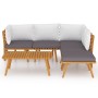 Muebles de jardín 6 piezas con cojines madera maciza de acacia de vidaXL, Conjuntos de jardín - Ref: Foro24-3087005, Precio: ...