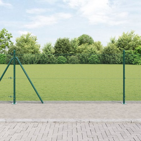 Cerca de Alambre Soldado con 13 Postes Flangados Verde 0.8x100 m de Acero | Foro24.es | Tu tienda online para hogar, jardín y más Foro24.es