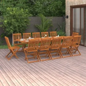 Set de comedor para jardín 13 piezas madera maciza de acacia de vidaXL, Conjuntos de jardín - Ref: Foro24-3086993, Precio: 88...