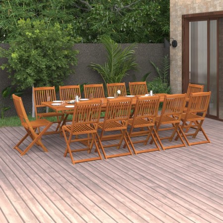 Set de comedor para jardín 13 piezas madera maciza de acacia de vidaXL, Conjuntos de jardín - Ref: Foro24-3086993, Precio: 93...