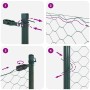 Cerca Hexagonal  Verde 0.4x25 m Acero, Postes de Cerca  13 pcs Verde Ø32 mm 80 cm Acero Galvanizado | Foro24.es | Tu tienda online para hogar, jardín y más Foro24.es