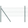 Cerca Hexagonal Verde 0.6x25 m Acero, Postes de Cerca 13 pcs Verde Ø32 mm 100 cm Acero Galvanizado de , Postes de cerca - Ref...