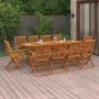 Set de comedor de jardín 11 piezas madera maciza de acacia de vidaXL, Conjuntos de jardín - Ref: Foro24-3086975, Precio: 720,...