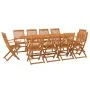 Set de comedor de jardín 11 piezas madera maciza de acacia de vidaXL, Conjuntos de jardín - Ref: Foro24-3086975, Precio: 720,...