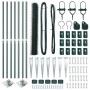Cerca Hexagonal Verde 1.2x10 m Acero,  Postes de Cerca con Punta 7 pcs Ø32 mm 140 cm Acero Galvanizado | Foro24.es | Tu tienda online para hogar, jardín y más Foro24.es