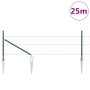 Cerca Hexagonal Verde 0,4x25 m de Acero , Postes de Cerca con Punta 13 pcs Ø32 mm 60 cm de Acero Galvanizado de , Postes de c...