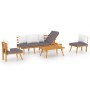 Muebles de jardín 4 piezas con cojines madera maciza de acacia de vidaXL, Conjuntos de jardín - Ref: Foro24-3087010, Precio: ...