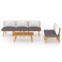 Muebles de jardín 4 piezas con cojines madera maciza de acacia de vidaXL, Conjuntos de jardín - Ref: Foro24-3087010, Precio: ...