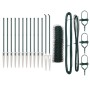 Cerca Hexagonal Verde 0.6x25 m Acero, Postes de Cerca con Pica 13 pcs Ø32 mm 80 cm Acero Galvanizado de , Postes de cerca - R...