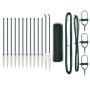 Cerca Hexagonal Verde 0.8x25 m Acero, Postes de Cerca con Punta 13 pcs Ø32 mm 100 cm Acero Galvanizado de , Postes de cerca -...