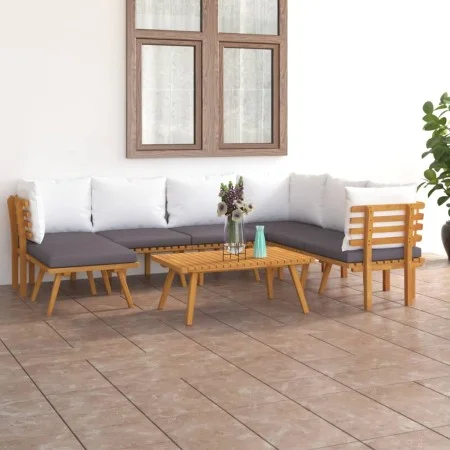 Muebles de jardín 8 piezas con cojines madera maciza de acacia de vidaXL, Conjuntos de jardín - Ref: Foro24-3087017, Precio: ...