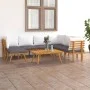 Muebles de jardín 8 piezas con cojines madera maciza de acacia de vidaXL, Conjuntos de jardín - Ref: Foro24-3087017, Precio: ...