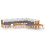 Juego muebles de jardín y cojines 12 pzas madera maciza acacia de vidaXL, Conjuntos de jardín - Ref: Foro24-3087021, Precio: ...