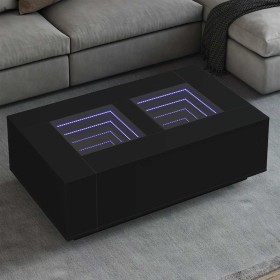 Mesa de centro con LED Infinity negra 116x69x40 cm en Mesas de centro | Comprar online en Foru.es