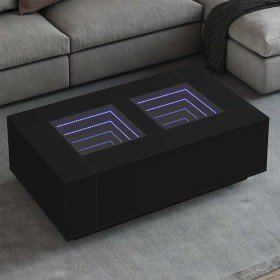 Mesa de centro con LED Infinity negra 116x69x40 cm en Mesas de centro | Comprar online en Foru.es