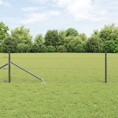 Cerca Hexagonal  Gris 0.5x10 m Acero, Postes de Cerca  con Punta 7 pcs Ø32 mm 80 cm Acero Galvanizado | Foro24.es | Tu tienda online para hogar, jardín y más Foro24.es