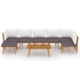 Muebles de jardín 8 piezas con cojines madera maciza de acacia de vidaXL, Conjuntos de jardín - Ref: Foro24-3087032, Precio: ...