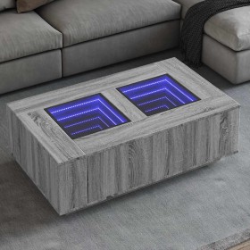 Mesa de centro con Infinity LED gris Sonoma 116x69x40 cm en Mesas de centro | Comprar online en Foru.es