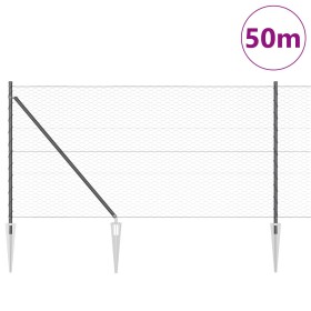 Comprar Cerca Hexagonal Gris 1x50 m Acero, Postes