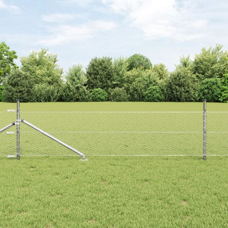 Cerca Hexagonal  0.8x10 m de Acero Galvanizado, Postes para Cerca  con Espiga 7 pcs Ø32 mm 100 cm de Acero Galvanizado | Foro24.es | Tu tienda online para hogar, jardín y más Foro24.es