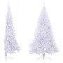 Medio árbol de Navidad artificial con soporte PVC blanco 210 cm en Decoración Festiva y Estacional | Comprar online en Foru.es
