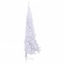 Medio árbol de Navidad artificial con soporte PVC blanco 210 cm en Decoración Festiva y Estacional | Comprar online en Foru.es