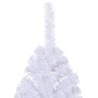 Medio árbol de Navidad artificial con soporte PVC blanco 210 cm en Decoración Festiva y Estacional | Comprar online en Foru.es