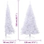 Medio árbol de Navidad artificial con soporte PVC blanco 210 cm en Decoración Festiva y Estacional | Comprar online en Foru.es