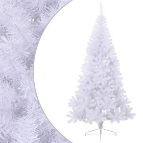 Medio árbol de Navidad artificial con soporte PVC blanco 240 cm en Decoración Festiva y Estacional | Comprar online en Foru.es