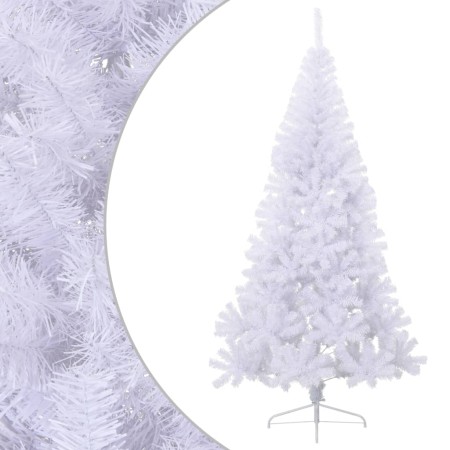 Medio árbol de Navidad artificial con soporte PVC blanco 240 cm en Decoración Festiva y Estacional | Comprar online en Foru.es
