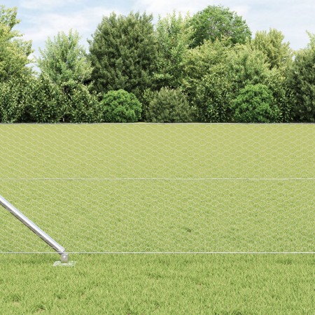 Valla Hexagonal 0.6x25 m de Acero Galvanizado, Postes de Cerca  con Picos 13 pcs Ø32 mm 80 cm de Acero Galvanizado | Foro24.es | Tu tienda online para hogar, jardín y más Foro24.es