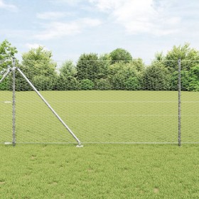 Valla de enlace hexagonal con 13 postes de pica 1x25 m Acero galvanizado de , Postes de cerca - Ref: Foro24-3353378, Precio: ...