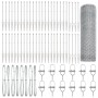 Cerca Hexagonal  0.8x100 m Acero Galvanizado, Postes de Cerca  con Anclaje de Espiga 13 pcs Ø32 mm 100 cm Acero Galvanizado | Foro24.es | Tu tienda online para hogar, jardín y más Foro24.es